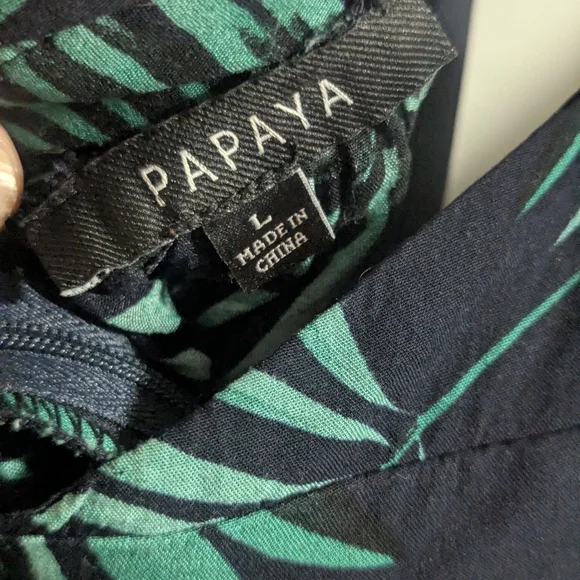 Papaya Tropical Leaf Print Maxi Dress - Picture 5 of 9